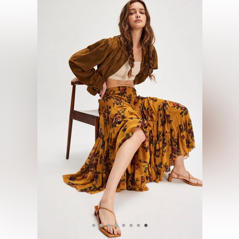 NWT Free People Blooming Romance Set Goldenrod Combo XL